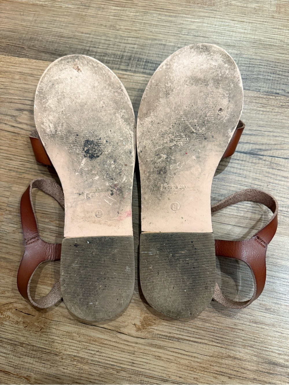 J. Crew Brown Leather Crisscross Ankle Strap Sandals - Picture 6 of 8
